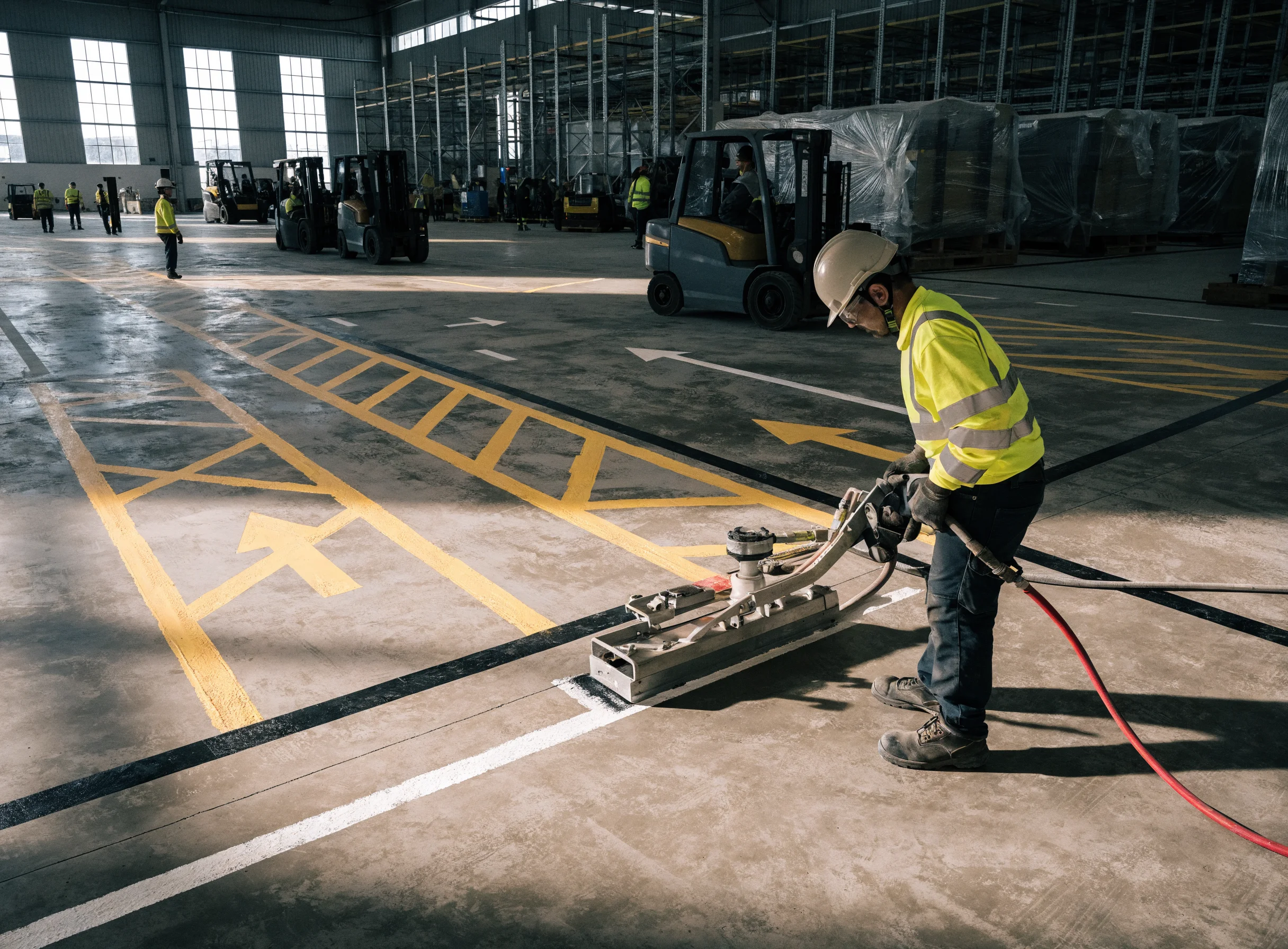 Warehouse safety striping
