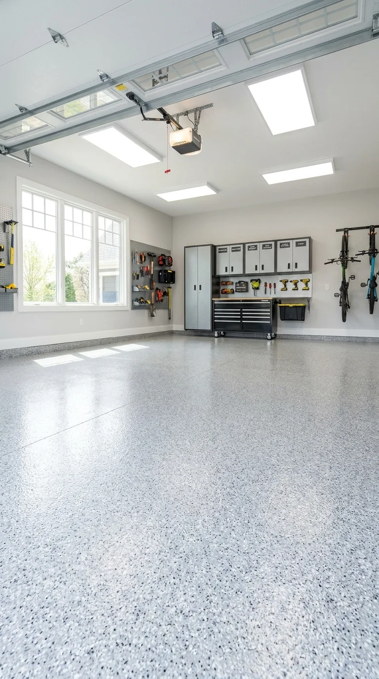 Bright residential finished concrete floor